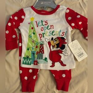 Christmas pajamas, Minnie Mouse Red and White Polka Dot Baby 2 piece Set